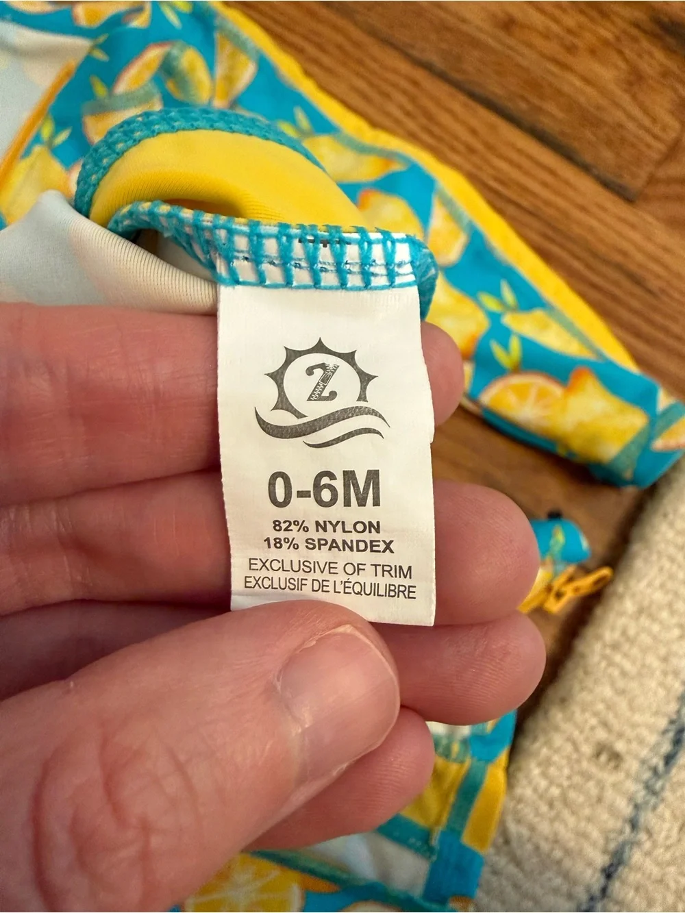 SwimZip Sunsuit - Long Sleeve Romper Swimsuit Lemons Size 0-6 Months